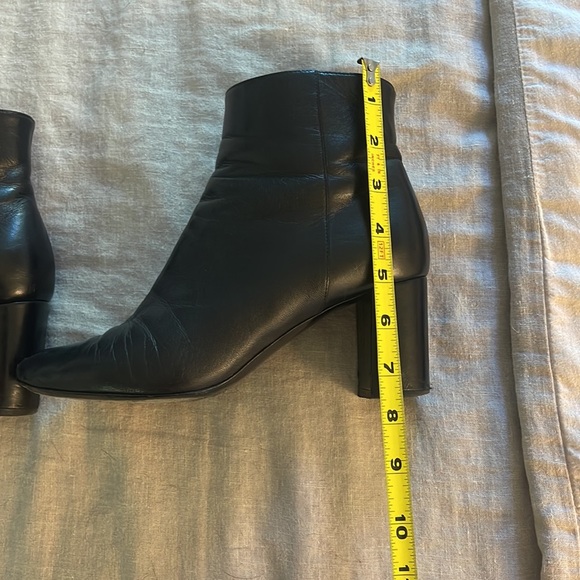Vintage YSL y2k boots yves saint Laurent black leather ankle booties round toe - Picture 11 of 13